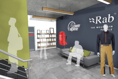 RAB and Lowe Alpine Office Lobby Design